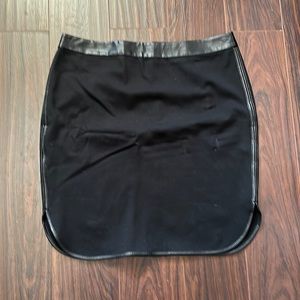 Loft Black Skirt w/ faux leather